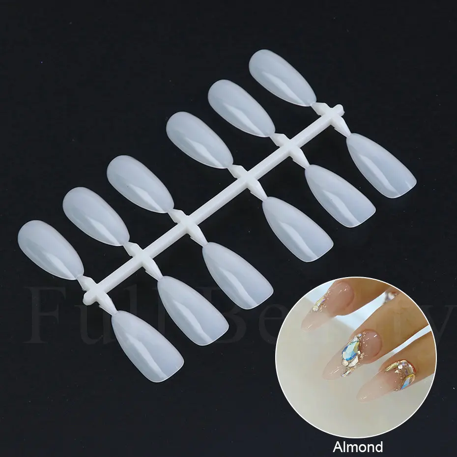 False Nails 120pcs False Nails Almond Shpae Press On Natural Tips Practising Gel Polish Display Fake Nail Practice Manicure Tools PP1030 fake nails,false nails,nail tips,false nail tips