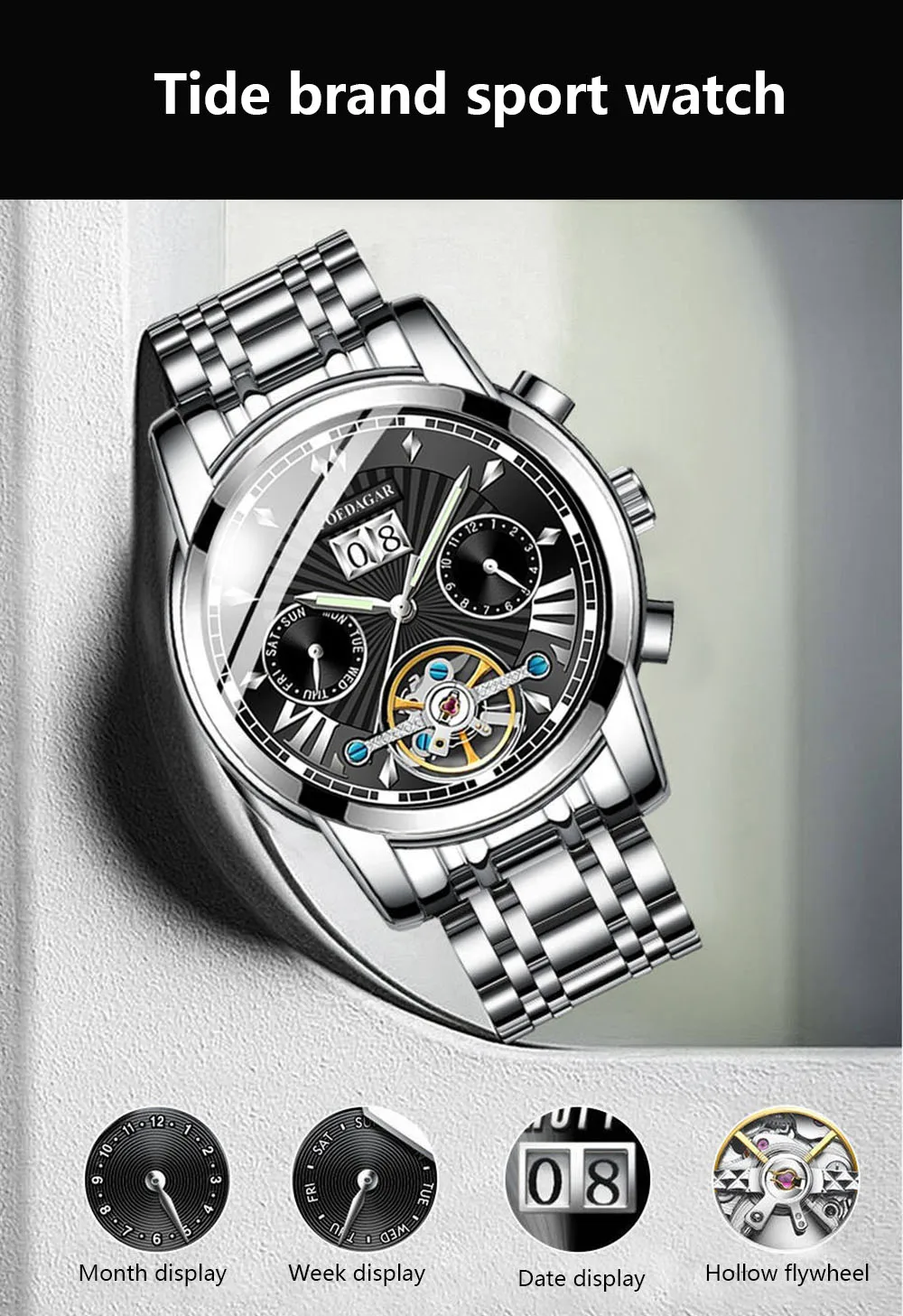 POEDAGAR 1401 Men's Watch description image 4