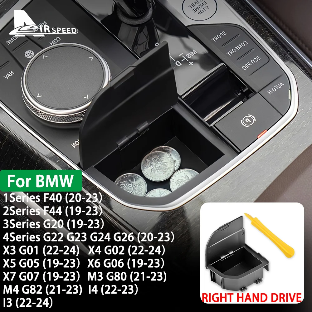 RHD Storage Box for BMW G05 F40 G20 G26 G01 G02 G06 G07 I4 2 3 4 Series X3 X4 X5 X6 X7 Modification Car Console Gear Shift Lever