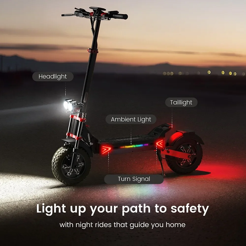 Scooter eléctrico iScooter iX8, motor de 2*1200W, batería de 48V 20AH, frenos de disco hidráulicos duales de neumáticos de 12 pulgadas, suspensión delantera y trasera - Imagen 4