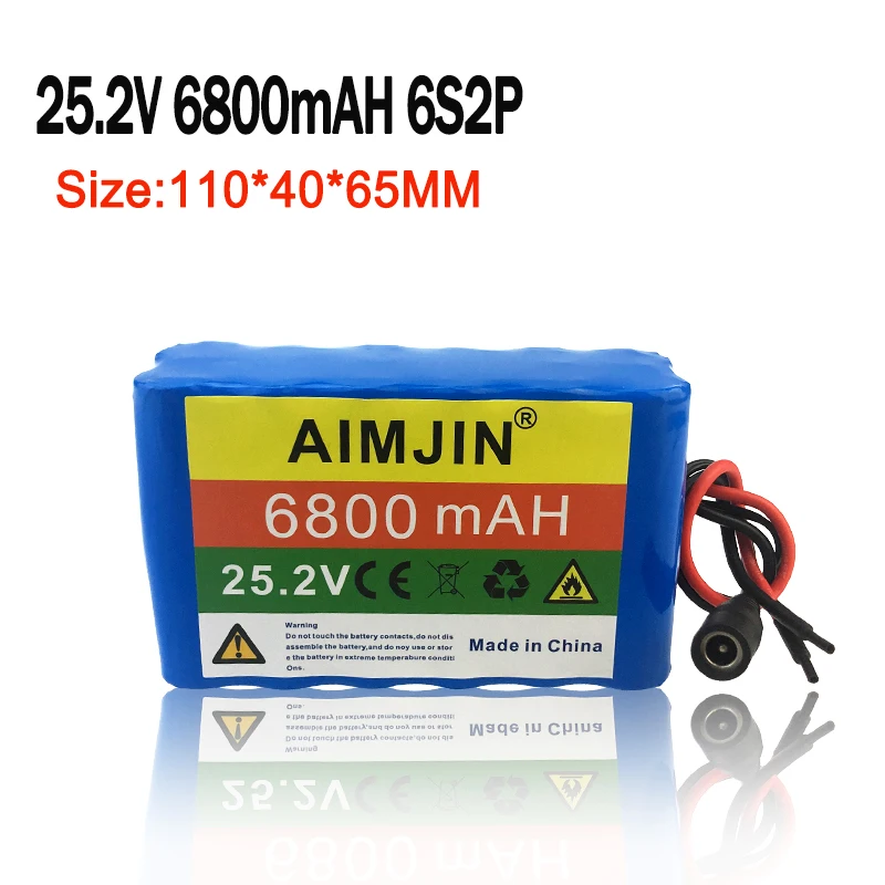 25.2V 6800mAh Rechargeable Lithium Battery Pack 6S2P for Electric Toys Electronic Products