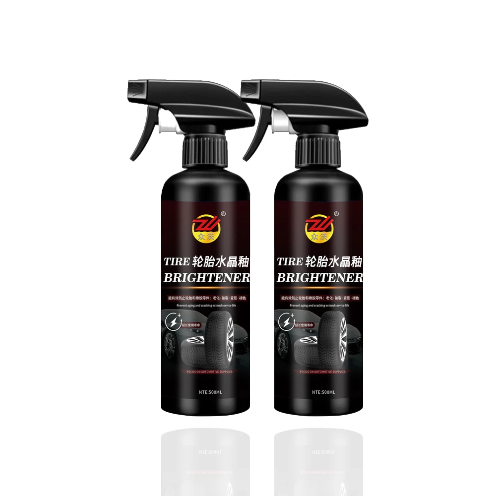 Car Tire Wax Tire Polishing Paste 500ml Large Capacity Tire Shine Long-Lasting Shine Anti-Aging Stain-Resistant Water & Oil Repellent All Tires Compatible