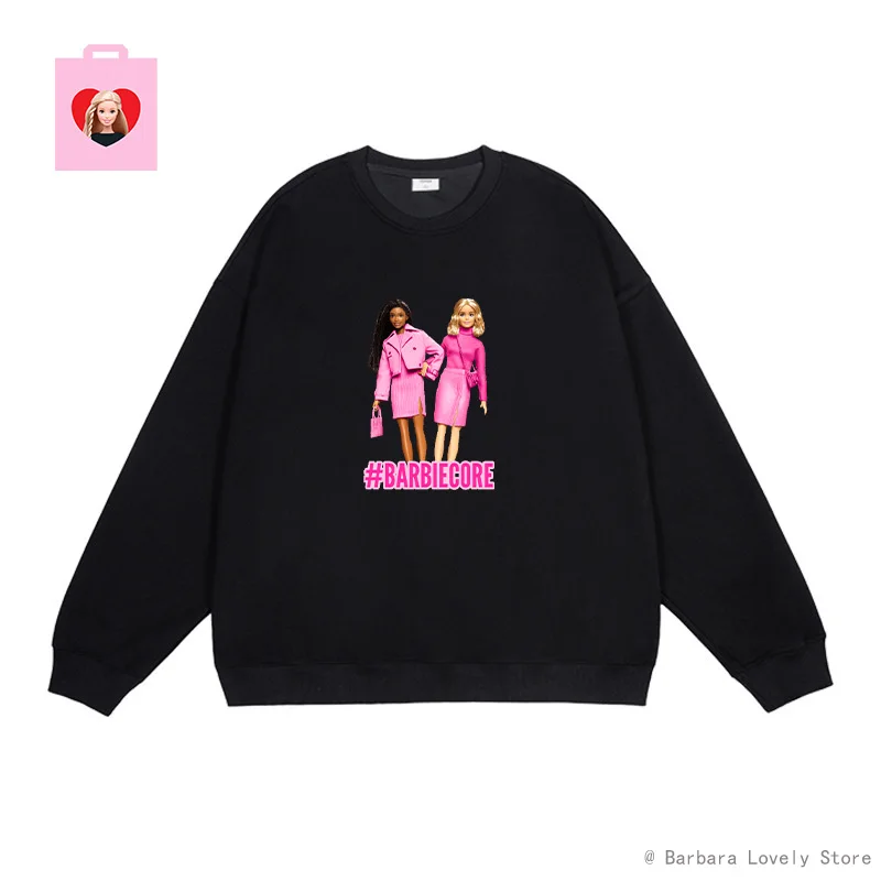

Barbie Hoodies Autumn Vintage Retro Fashion Girls Loose Hoodies Women Clothing Casual Sweatshirt Y2k Lover Wear Girlfriend Gifts