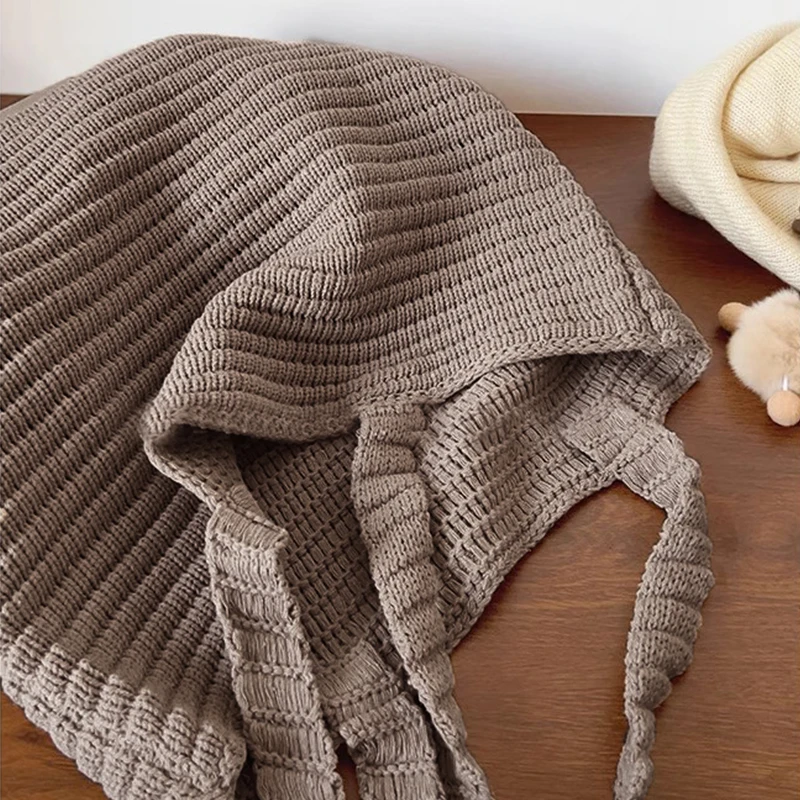 Fashion Causal Soft knitted Solid Color Women's Shoulder Bag Large Capacity Female Underarm Bag For Commute Outings