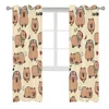 Capybara 2 PC Blackout Windows Curtain  for Living Room Bedroom Bathroom Curtains 3