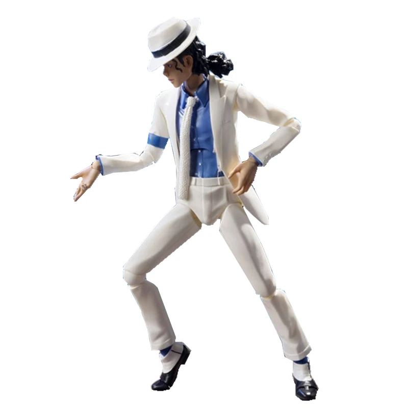 SHF Michael Jackson Action Figure Smooth Criminal Moonwalk Collectable Model Toys Doll Anniversary Christmas Birthday Gifts 14CM