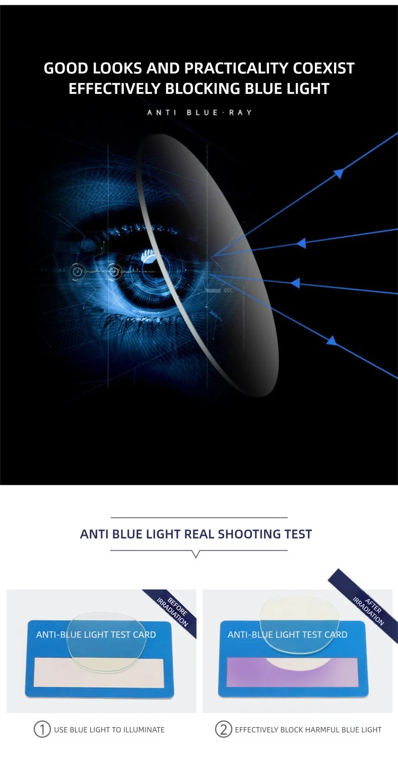 Blue Light Glasses - O-Q CLUB Square Eyeglass Frame with Anti-Reflective Lenses