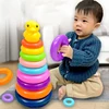 Baby Puzzle Development Rainbow Stacking Tower Games for Babies 0-3 years old Baby Color Stacking Ring Cups Toy for Kids Toddler 2