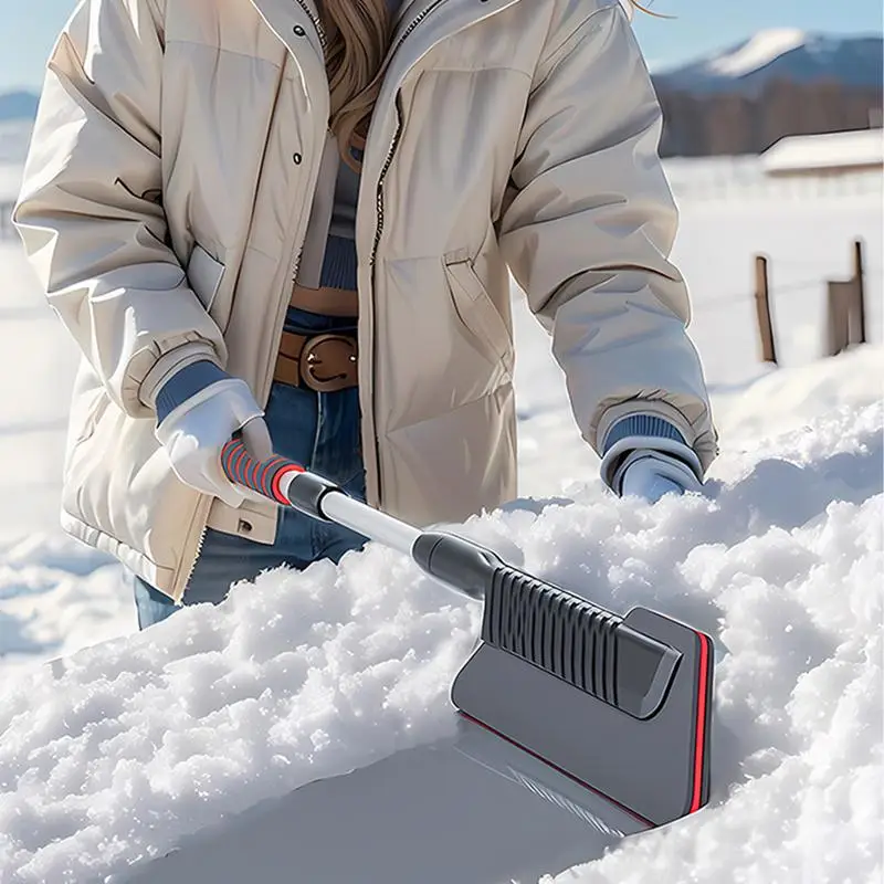 Car Snow Shovel Snow Cleaning Removal Shovel With Retractable Handle Portable For Driveway Car Home