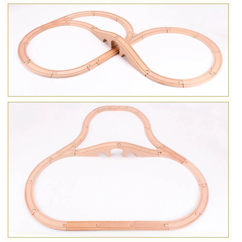 New Wooden Track Accessories Beech Wood Railway Train Track Parts fit for Brand Wood Tracks Education Toys for Children 5