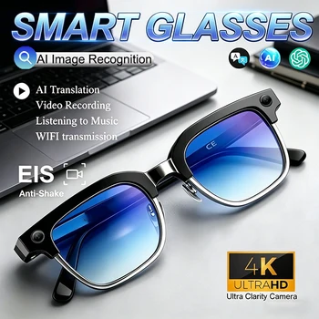 Nuovi Occhiali Smart 2026 con AI, Funzione Q&A Intelligente, Registrazione Fotografica, Traduzione Intelligente, Fotocamera da 800W, Bluetooth