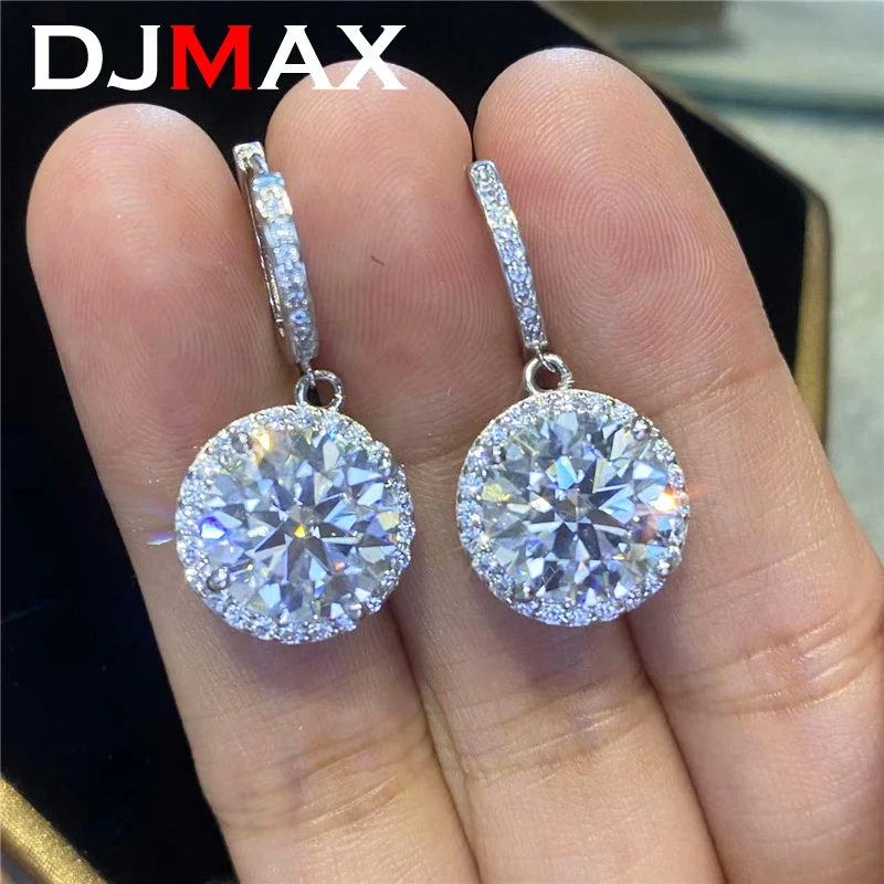 Moissanite Ketting 925 Sterling Zilver 1CT 2CT Ronde Cut Diamond