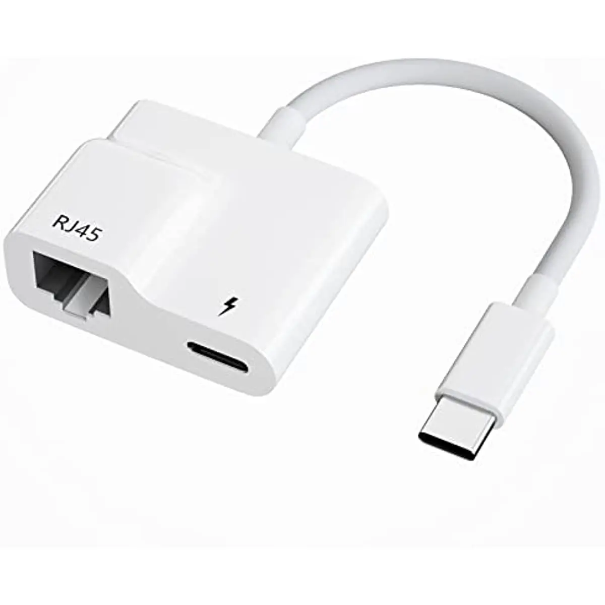 

Адаптер USB C-Ethernet, адаптер 2 в 1 USB C-RJ45 поддерживает Ethernet сети 10/100 Мбит/с для Android/iPad Pro/Mac/HUAWEI