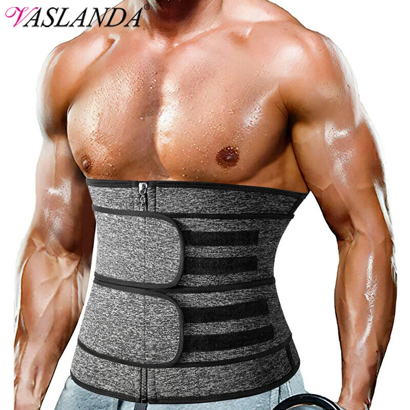 Mens Abdomen Reducer Waist Trainer Corset Sauna Body Shaper Fitness Sweat Trimmer Belt Weight Loss Shapewear Back Lumbar Support