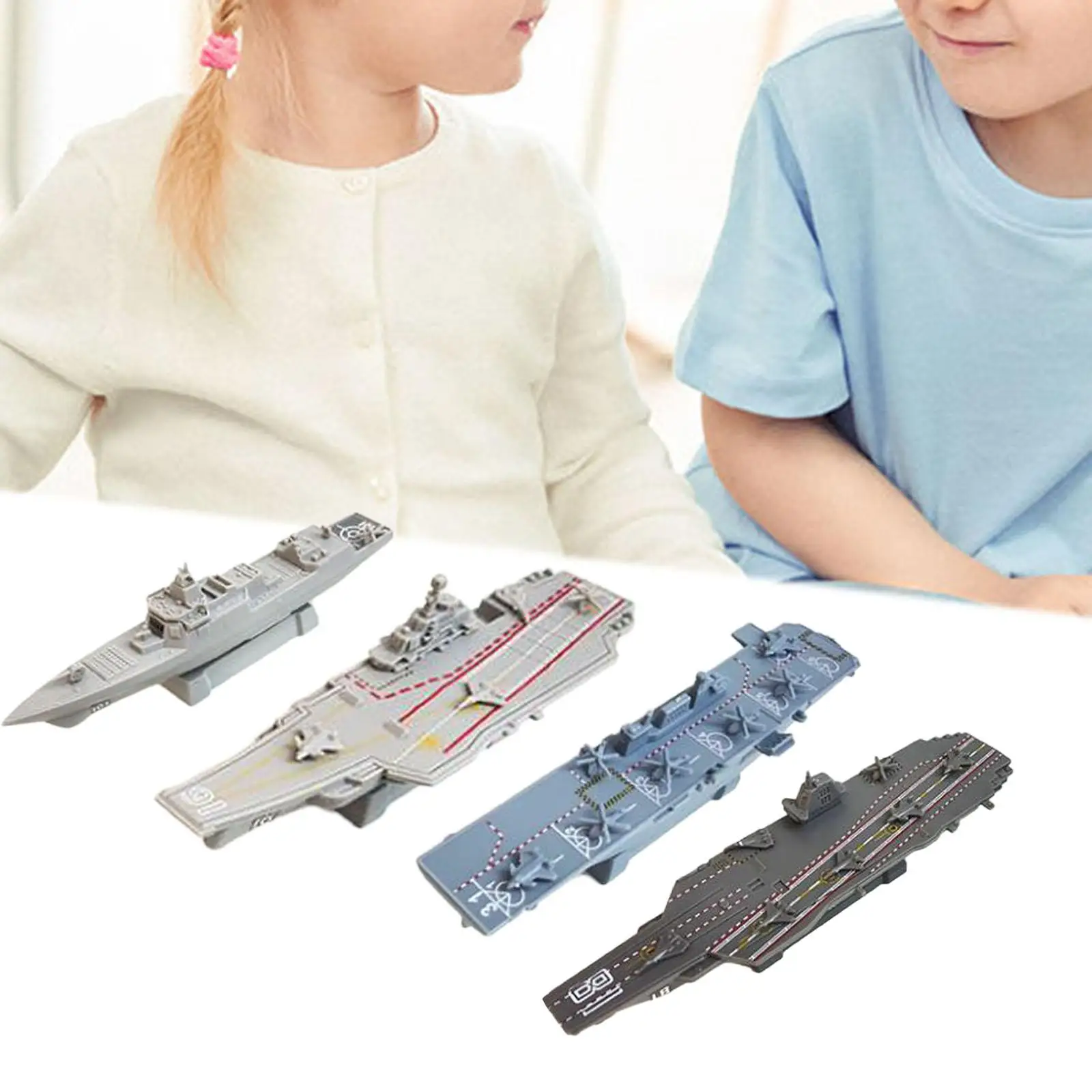 4x 4D Assembled Ship Model Aircraft Carrier Model for Boys Collectibles Kids