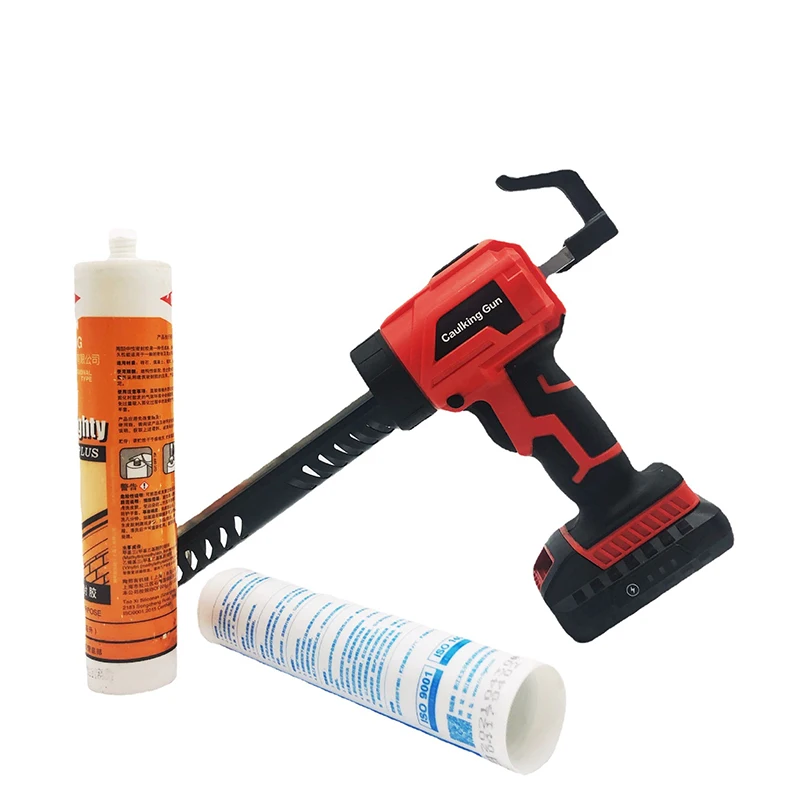 Cordless Electric Caulking Gun 4 Gear Cement Glass Adhesive Glue Seal Sealant Tool Machine with Battery EU Plug Charger