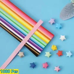 Vibrant Origami Star Paper Strips - 27 Double - Sided Colors for DIY Crafts (8.5x0.4 Inch, 1080/2160 Sheets) (1080 Pcs)