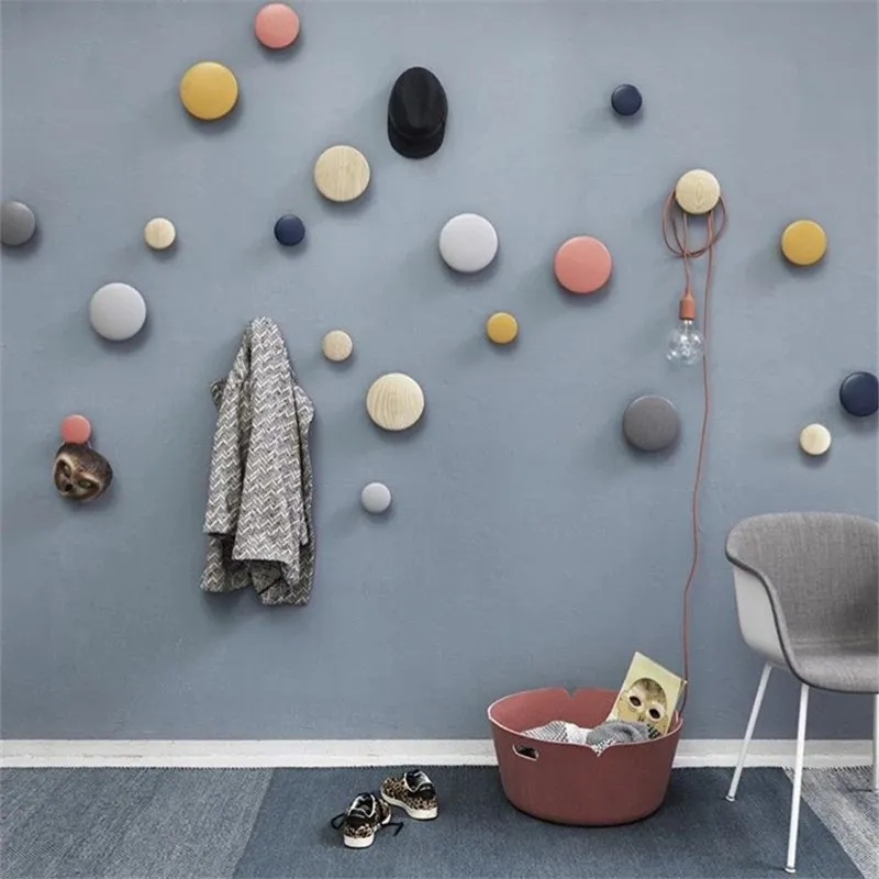 Wood Round Clothes Rack Wall Coat Hanger Mushroom Clothes Hook Wall Hanger Wooden Towel Hooks Pretty Home Decoration For home 6
