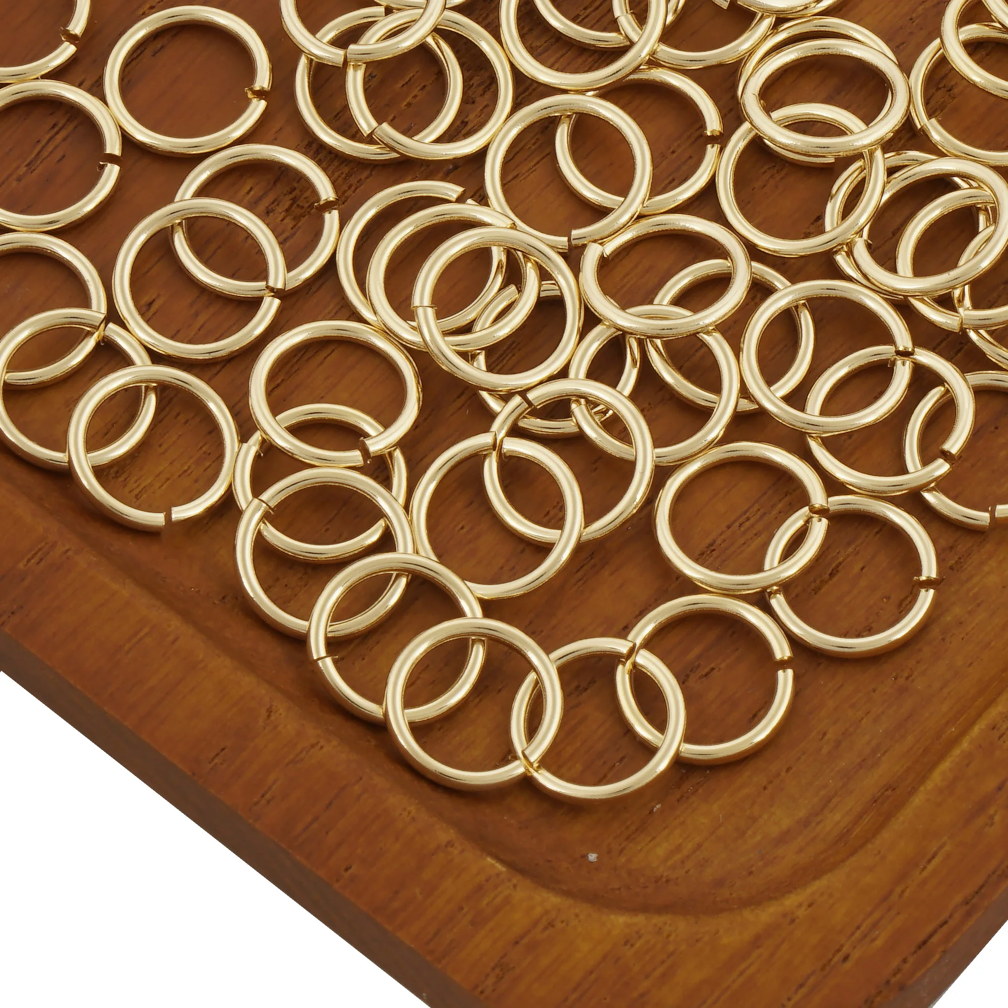 Ringetjes 8x1.2mm RVS goud- per 10 stuks - Kraaltjes van Renate