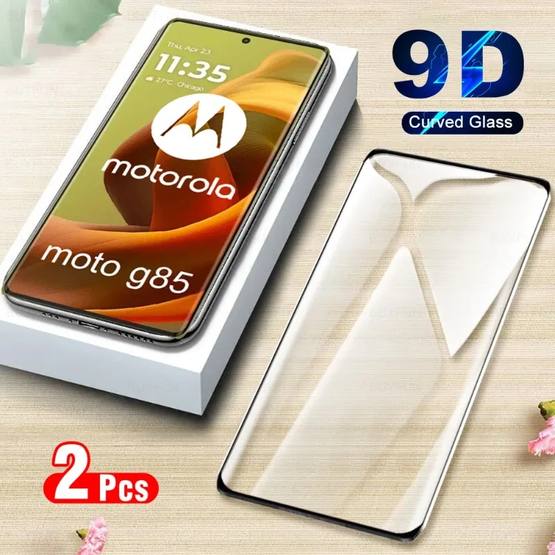 2 Stücke 9D Gebogenes Glas Für Motorola Moto G85 Gehärtetes Glas Displayschutzfolie Für Moto MotoG85 G 85 85G 5G 2024 6,67 zoll XT2427-3