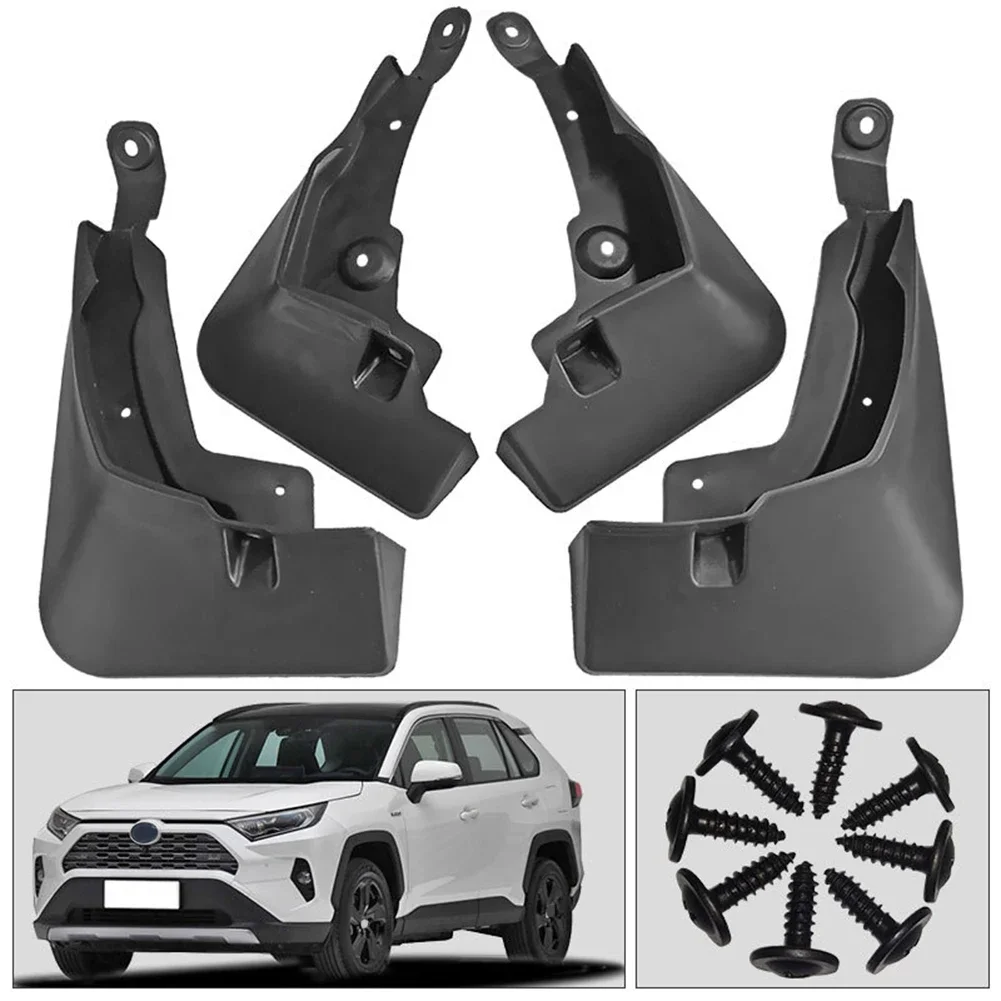 도요타용 블랙 ABS 머드 플랩, Rav4 2019-2023 스플래시 가드 머드 가드 펜더, 하이 퀄리티 자동차 외부 부품, 4 개