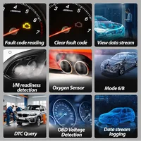 TopDiag T200 Car OBD2 Scanner Diagnostic Tool Engine Code Reader Car Voltage Tester Automotive Vehicle Fault Code Scanner OBDII 2