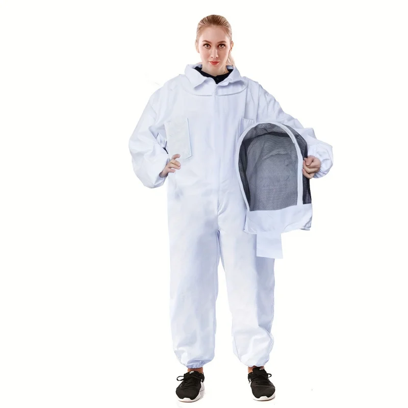 Professional Beekeeping Suit Full-Body Protective Gear with Veil Hood Breathable & Durable Fabric Ideal for Urban Ag