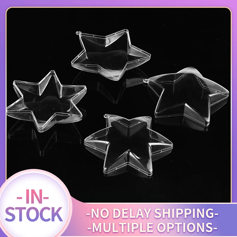 

10cm Pentagram Hexagonal Star Clear Plastic 3D Bath Bomb Mold Christmas Xmas Bathing Bomb Mould DIY Decoritions Bath Accessories