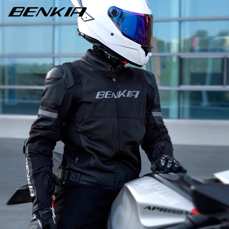BENKIA Professional Motorcycle Track Racing Armor CE Protective Jacket Cowhide Windproof Riding Clothing Women Men for APRILIA