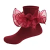 1-10Y Baby Girls Ruffle Socks Soft Double Lace Frilly Socks Princess Ankle Socks Kids Knit Socks for Autumn Winter 3