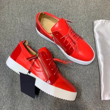 Scarpe da ginnastica casual di alta qualità per uomo e donna Scarpe da tennis unisex firmate di marca in vera pelle GZ Scarpe mocassini con cerniera G0550 1