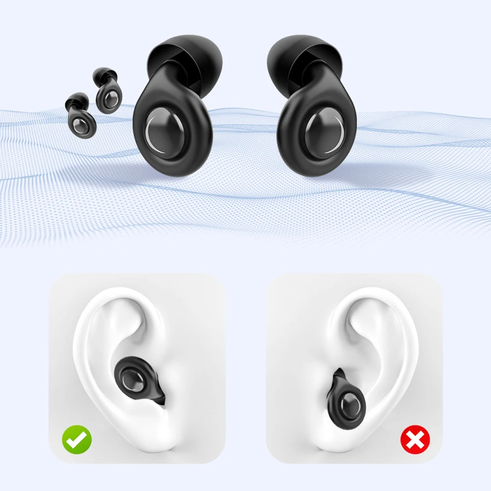 1-6Pair Silicone Anti-noise Earplugs For Sleeping Anti Snoring Motorcycle Earplug Noise Insulation Ear Protectors For Studying