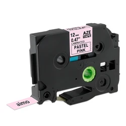 Vibrant 31 - Color Label Tape Collection - 12mm Standard for Professional Labeling (Pastel Pink)
