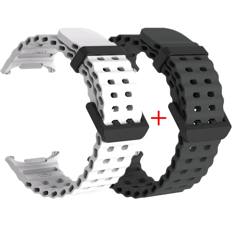 Dual Pack Sports Silicone Marine Band Strap - Premium Accessories