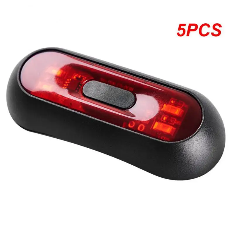 

5PCS Bike Taillight USB Rechargeable Motorcycle Helmet Taillamp Safety Signal Warning Lamp Waterproof LED Light Rear