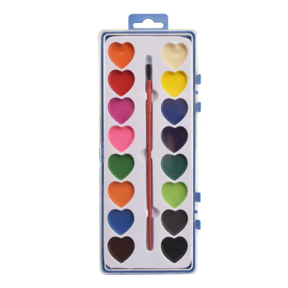 Art Paint 12color Square Box Semidry Solid Paint Palette Portable Compact Perfect Watercolor Painting Kit For Artists Begin F5e5