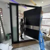 Elegant Modern Security Large Size Front Exterior Use Stainless Steel Handles Decorative Pivot Door 3