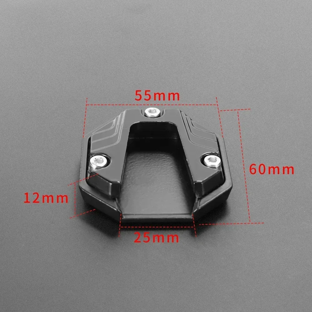 Universal Motorcycle Kickstand Extender - Anti-Slip Side Stand Extension Pad with Enlarged Base, Scooter Bike Support Plate
