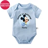 New Custom Name Baby Boys Girls Bodysuits Personalised Happy 1st Birthday Mickey Minnie Mouse Infant Birthday Rompers Gifts 6