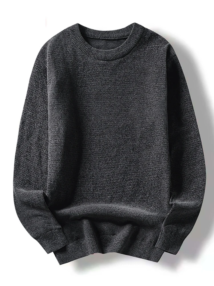 Winter 8xl Black Men's Knitted Sweater Solid Black Pullovers New Arrival Male Casual Oversized  Big Size Men Sweaters Clothes