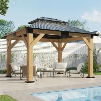 10x12 Hardtop Wood Gazebo 1