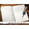 Retro A5 notebook printed leather cover notepad work meeting minutes golden edge 4