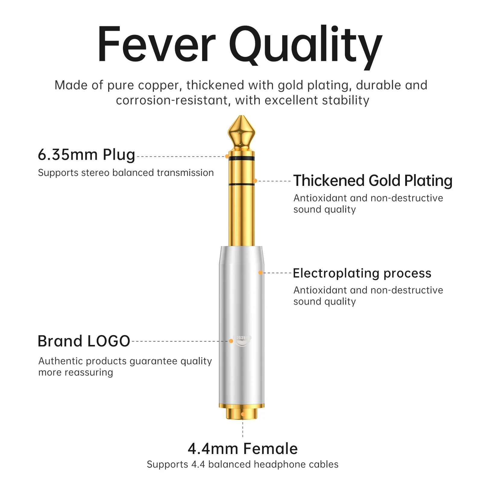 OKCSC HiFi Audio Adapter DJ64 - Premium 6.35mm Male to Female Conversion for Enhanced Sound Quality