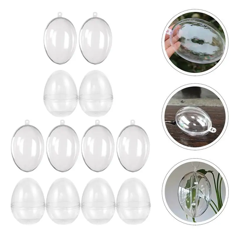 6PCS/12pcs Easter Egg Candy Boxes Party Gift Packaging Transparent Plastic Shape Cookies Biscuits |