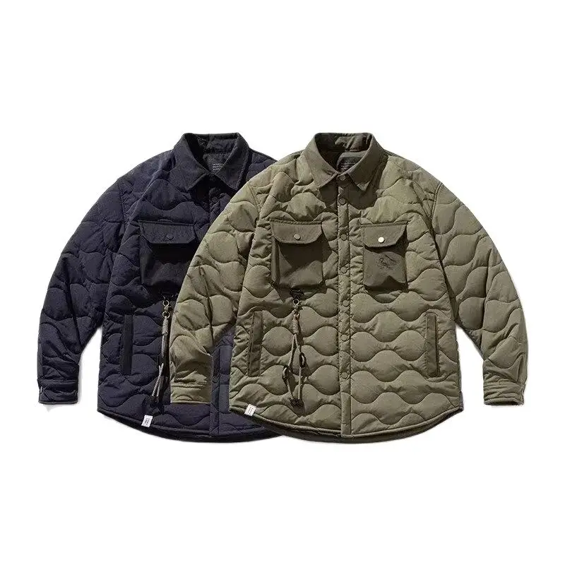 Men Vintage M65 Liner Jacket Winter Spring Multi-pocket Tooling Padded Jacket Long Sleeve Cardigan Hunting Coat