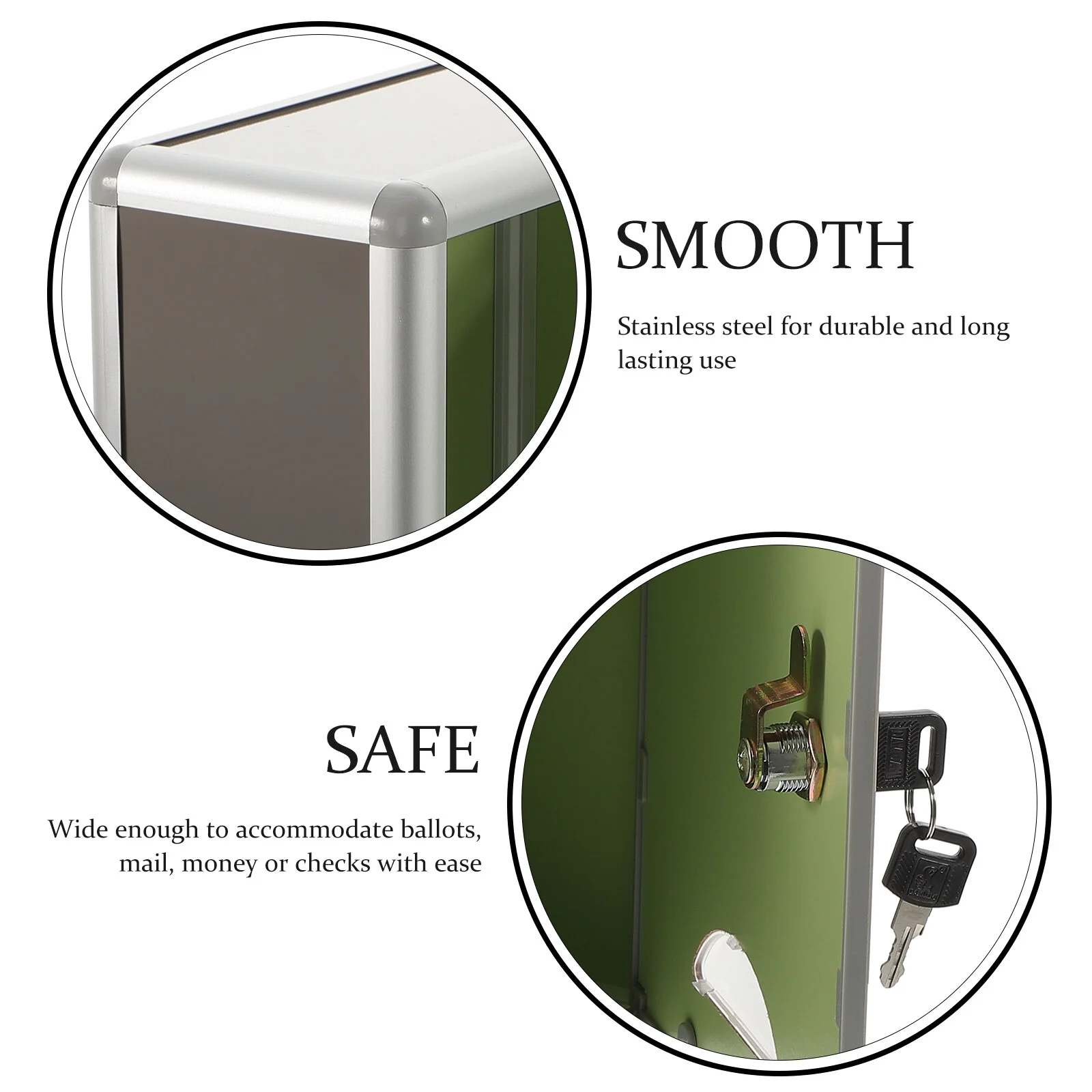 Wall Mounted Mailbox Outdoor Mailbox Aluminium Alloy Mailbox Security Lock Post Small Office