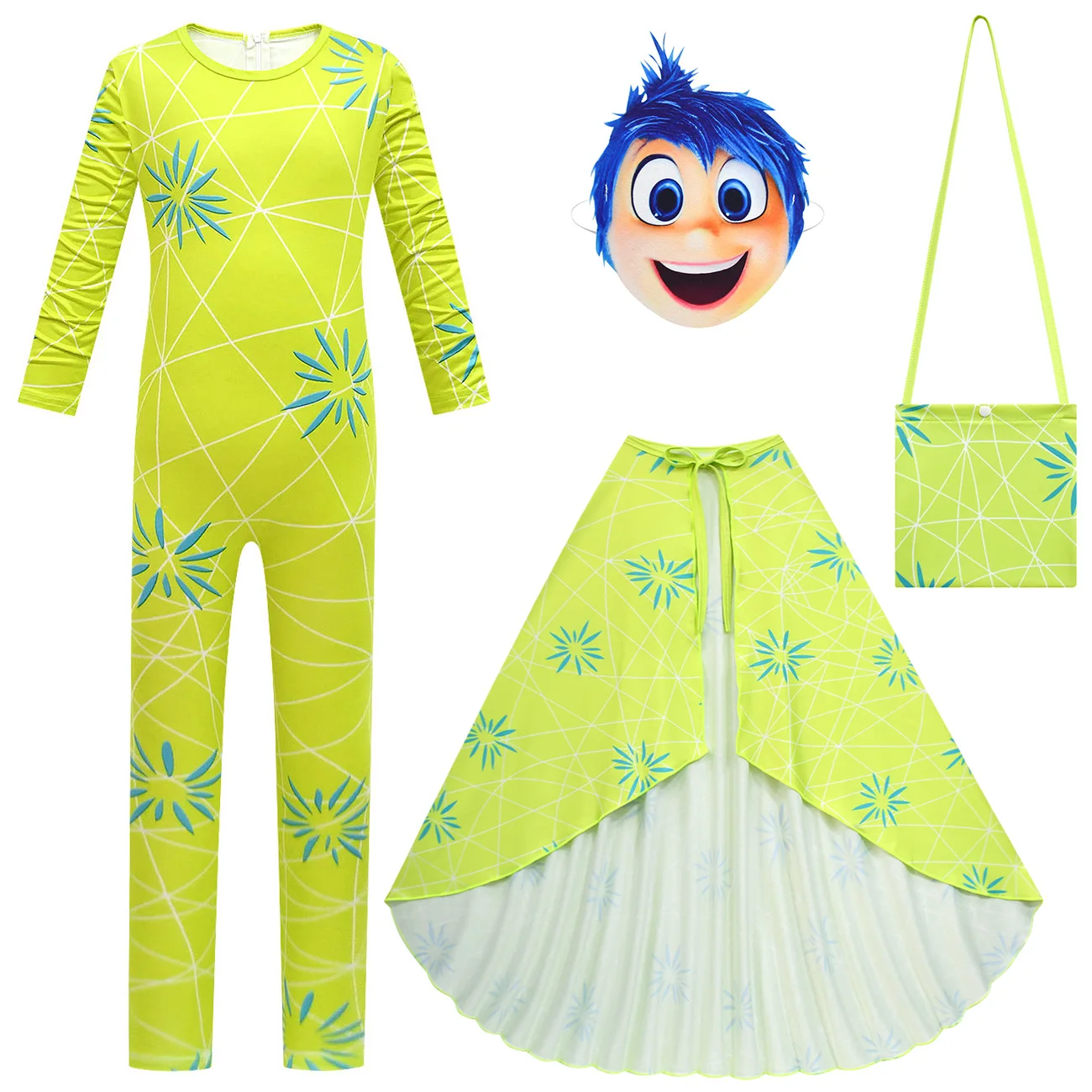 Anime Movie Inside Out 2 Cartoon Cospaly Costume Joy Anger Fear Cos Outfits for Kids Halloween Jumpsuits Birthday Party Costume kids clothing set