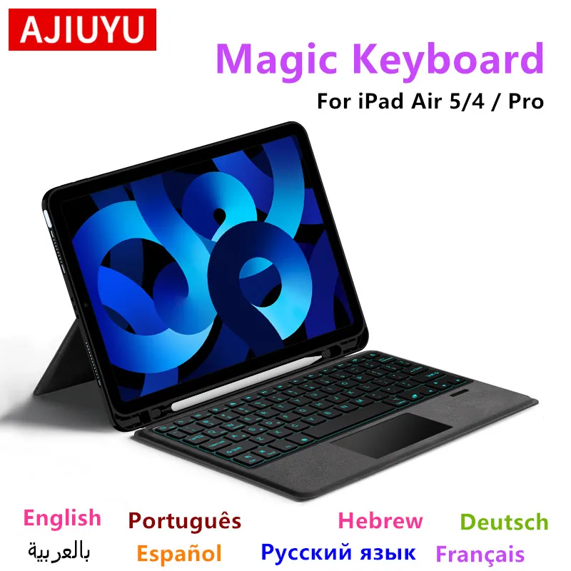 IUYU-Magic Keyboard Folio pour iPad, 10e génération, 10.9 pouces, iPad 10  Air 5th 4th 10.2 Pro 11 12.9, français, allemand, espagnol, portugais,  hébreu