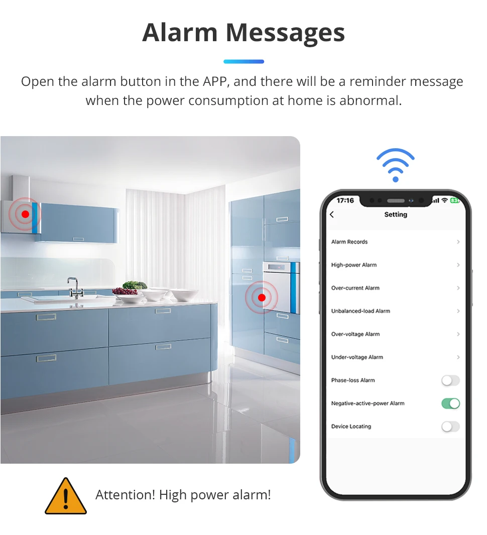 3 Phase 4 Wire 63A Energy Meter Tuya Zigbee WiFi Smart Power Consumption Monitor