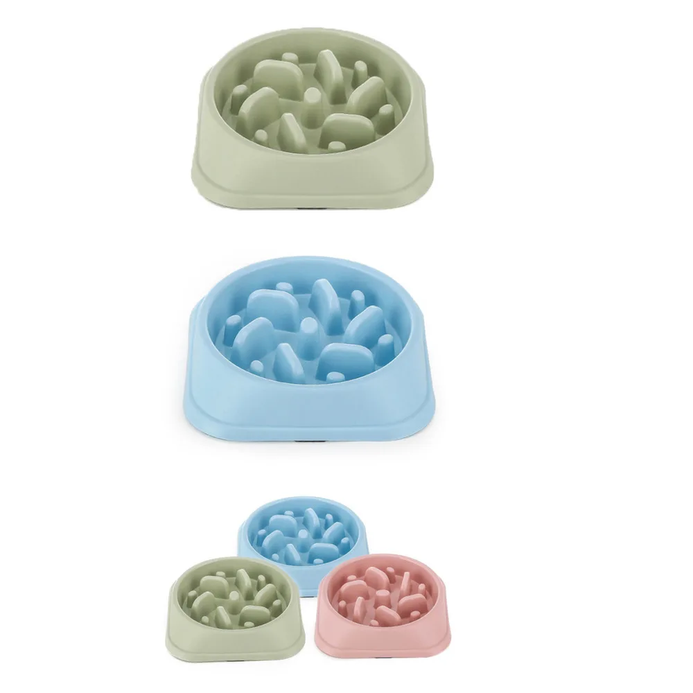 Pet square environmentally friendly grade plastic, pet cat bowl, anti choking slow food dog bowl_voghion.com